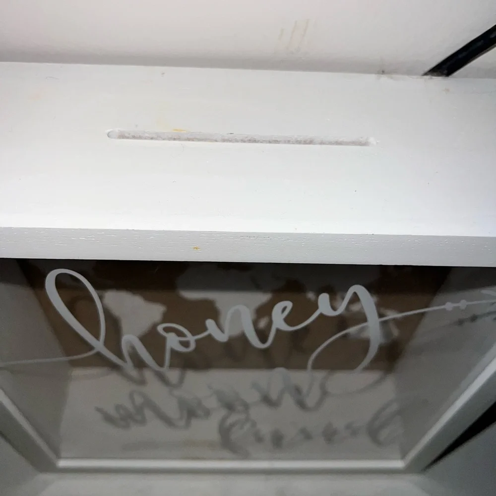 Hobby Lobby White and Brown Honeymoon Fund Box